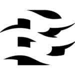 Composition abstraite noire et blanche de six formes déconstruites, courbes et pointues, ressemblant à des ailes ou des griffes stylisées pour un logo.